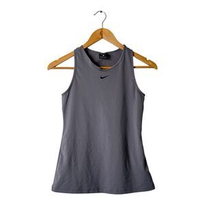 Nike Pro Women's Training Tank Top Dri-FIT Gray XS Mesh Racerback Gym Pickleball